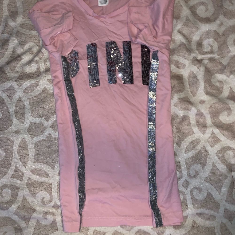 Pink bling campus tee